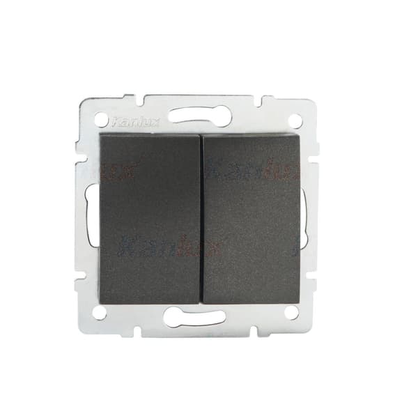 Dubbel tryckknapp LOGI grafit Kanlux 25247