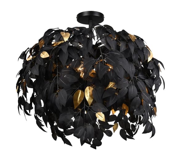 Moderne loftslampe LEAVY sort RL R60463032