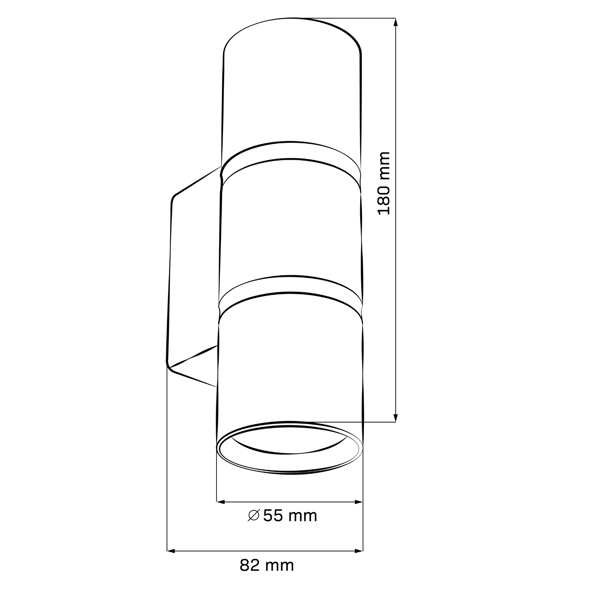 Væglampe sort rør 2xGU10 BAMBOO 324344 Polux
