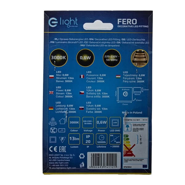 Trappbelysning 1x0.6W LED FERO EKS1121 Eko-Light