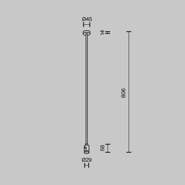 Enkel takmontering 80 cm mässing FLARITY Maytoni Technical