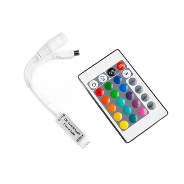 RGB LED-listkontroll 24 knappar IR 72W Ecolight