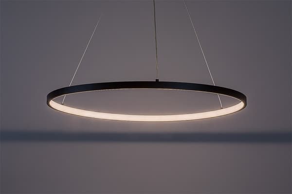 Moderne sort LED ring pendellampe 55W Beliza Rabalux