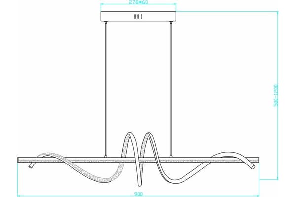 Dekorativ svart ormformad taklampa Serpent LED 34W REA339701-30 Reality