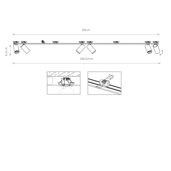 Nowodvorski MONO SURFACE 7837 LED indbygningsloftlampe stål, sort