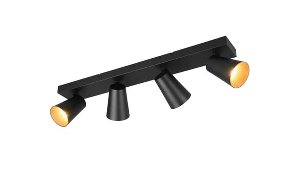 Loftspot minimalistisk sort rektangulær koniske skærme 4xGU10 10W SHARP Trio
