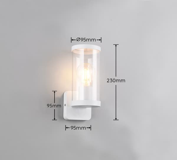 Moderni ulkoseinävalaisin valkoinen E27 28W BONITO RL