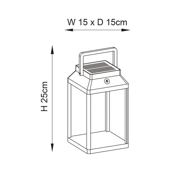 Udendørs terrasse solcelle USB sort bur LED 3.15W LINTERNA Endon