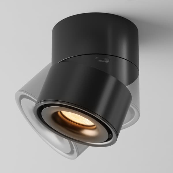 Loftspot moderne sort rund bevægelig LED 15W YIN Maytoni Technical