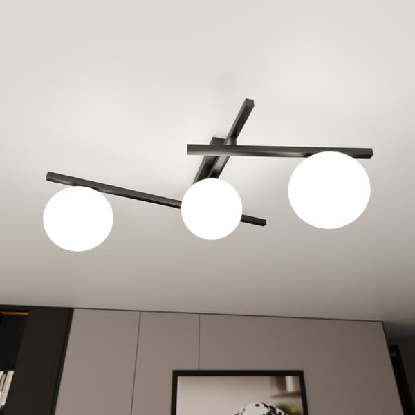 Emibig loftlampe 3xE14 40W SMART 3 SORT/OPAL 1103/3