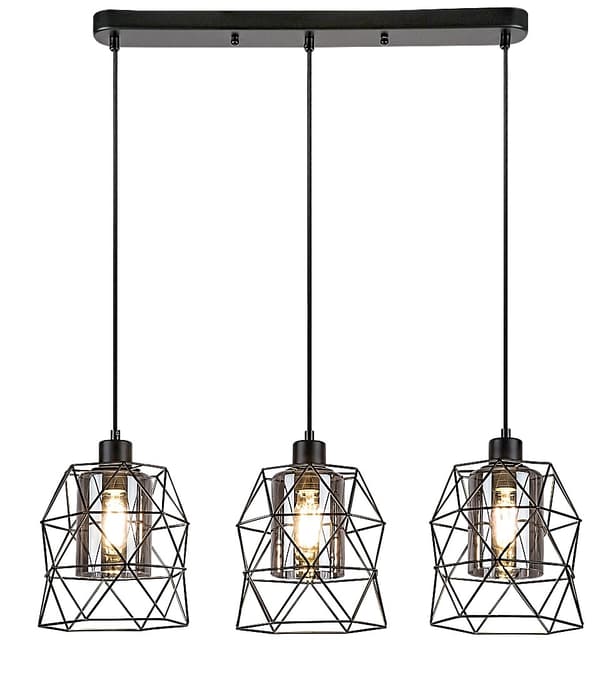 Industriel pendellampe tråd E27 3x40W mat sort 72113 Emrys Rabalux