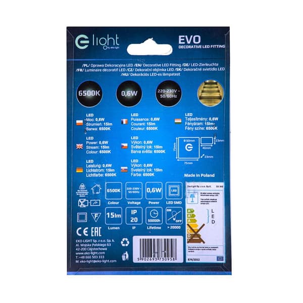 Porrasvalo 1x0.6W LED EVO EKS0958 Eko-Light