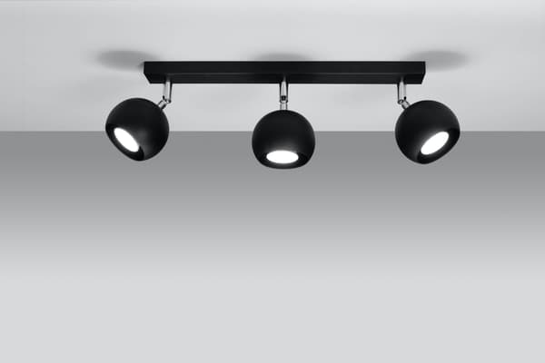 Loftlampe OCULARE 3 Sort Sollux Lighting SL.0445