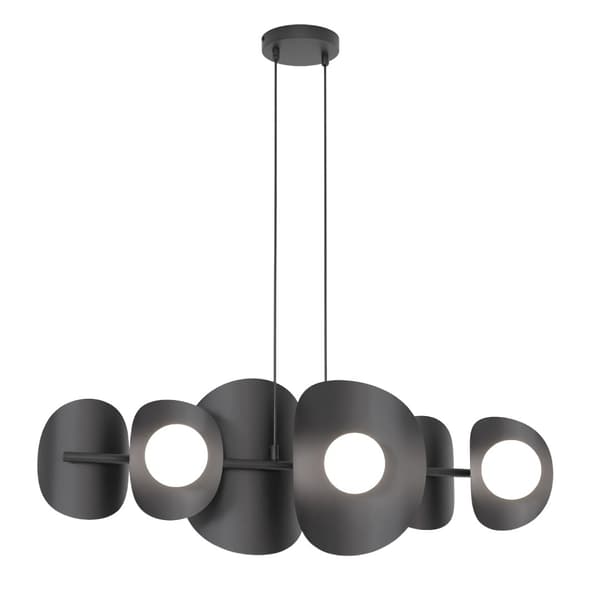 Loft pendellampe sort asymmetrisk 6xG9 8W ELEMENTI Emibig