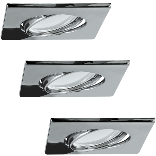 Fyrkantiga LED-ramar krom 3-pack OLIN 309655 Polux