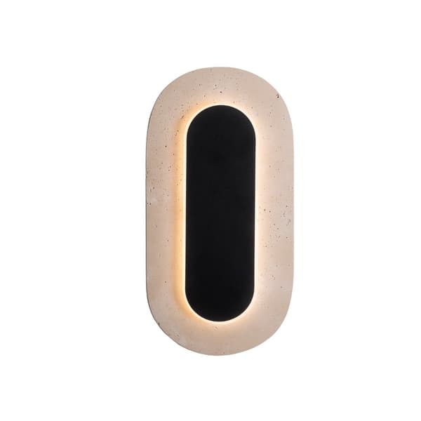 Væglampe moderne sort oval dekorativ sten LED 10W TRAVERTINO Maxlight