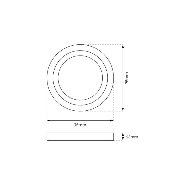 Rund svartvit LED-trappbelysning 0.6W Oti Max Eko-Light