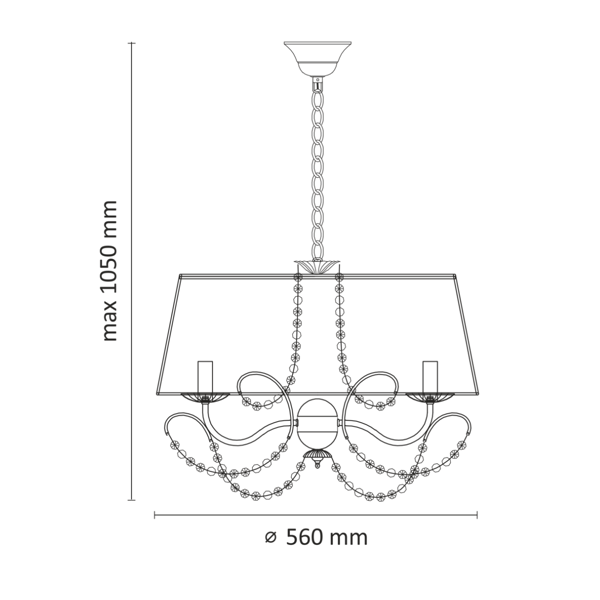 Pendellampe E14x5 ABBAZIA 310484 Polux