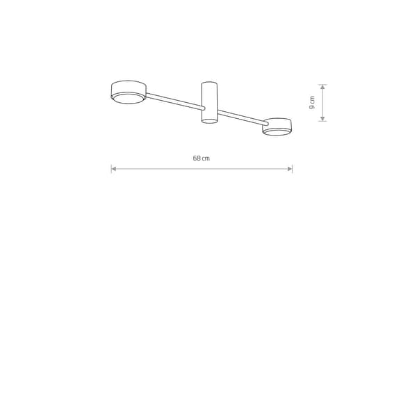Nowodvorski ORBIT sort LED loftslampe, stål 7943