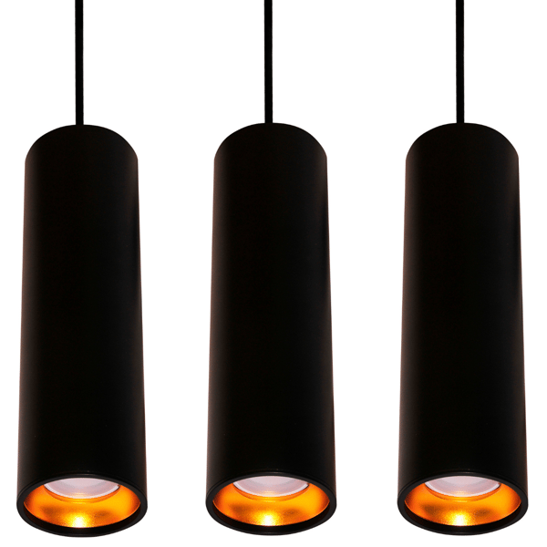 Pendellampe sorte rør 3xGU10 LATI 307583 Polux
