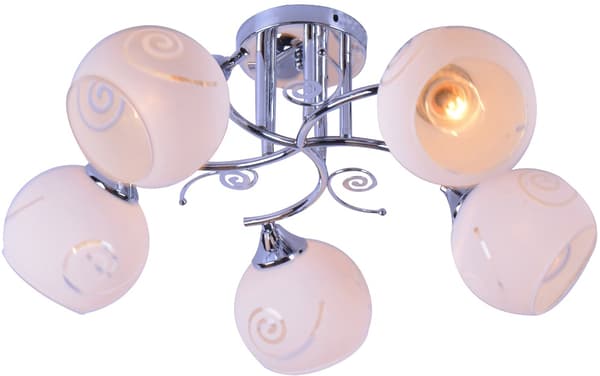 Dekorativ krom loftlampe med mønstrede skærme 5xE27 60W Vargo