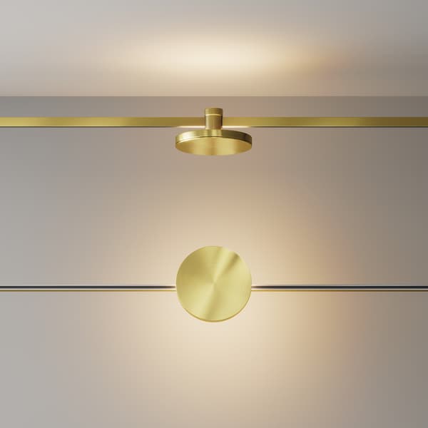 Magnetisk skinnespot i messing, LED-disk 7W 2700K PLATO Maytoni Technical