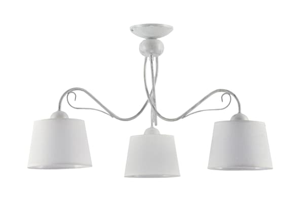 Klassisk hvid loftlampe 3-punkts med skærme 3xE27 15W KAMELIA Jupiter