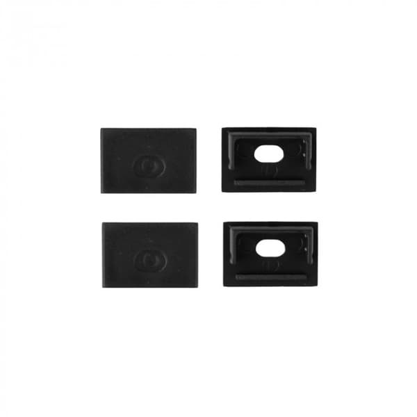Sæt med 10x LED-strip profil GN02 overflademonteret sort + sort diffusor 2m Ecolight