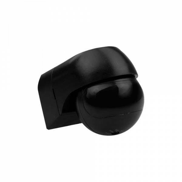 PIR rörelsesensor utomhus väggmonterad svart 400W 12m justerbar IP44 Ecolight
