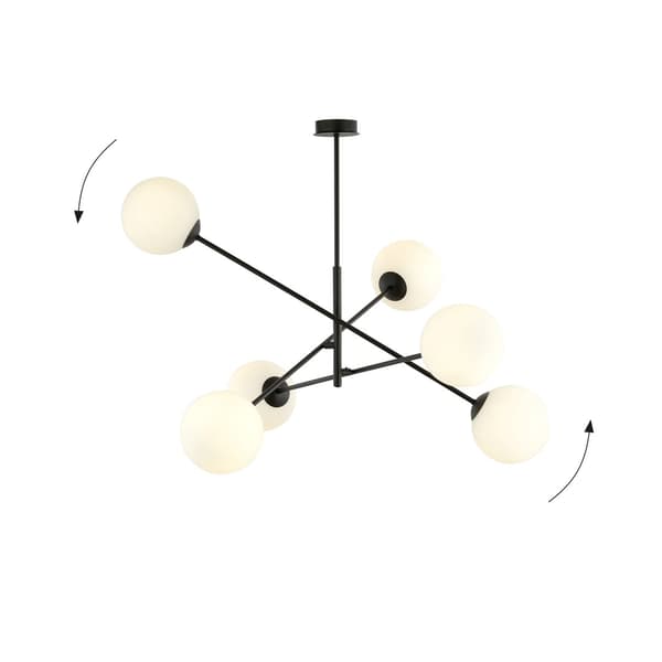 Lysekrone Emibig 6xE14 40W LINEAR 6 BLACK/OPAL 1169/6
