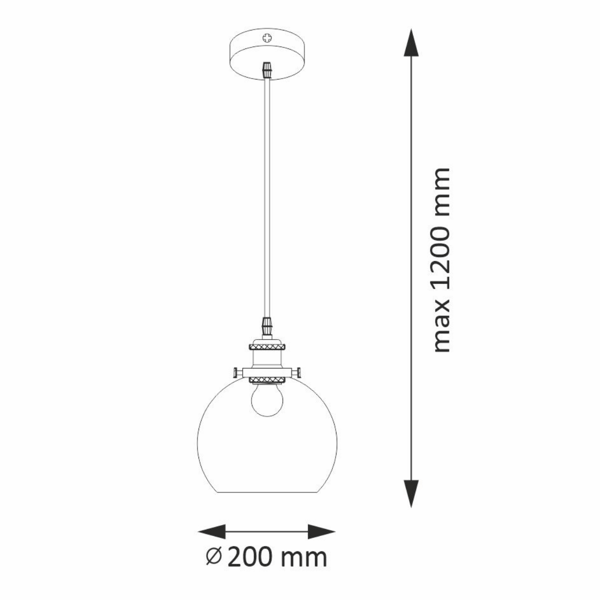 IRWIN 316202 Polux ravfarvet E27 pendellampe