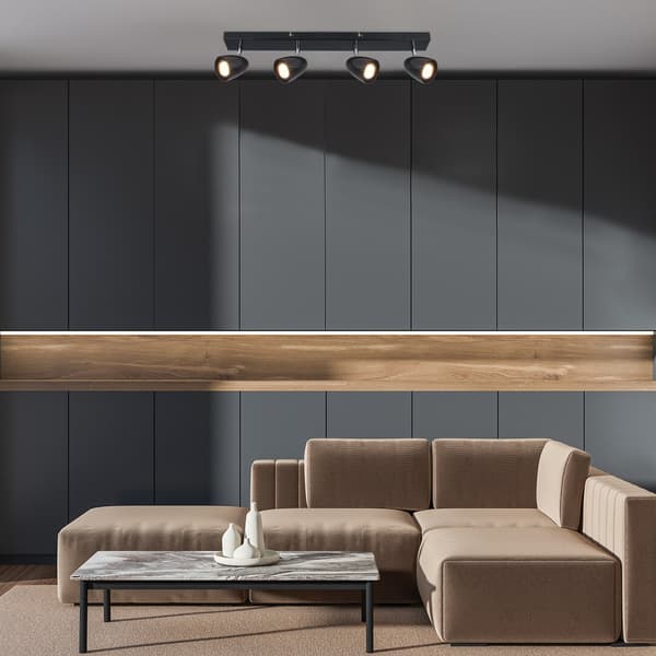 Sort loftlampe fire bevægelige spots 4xGU10 5W PERICO Rabalux