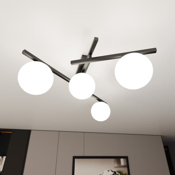 Emibig loftlampe 4xE14 40W SMART 4 SORT/OPAL 1103/4