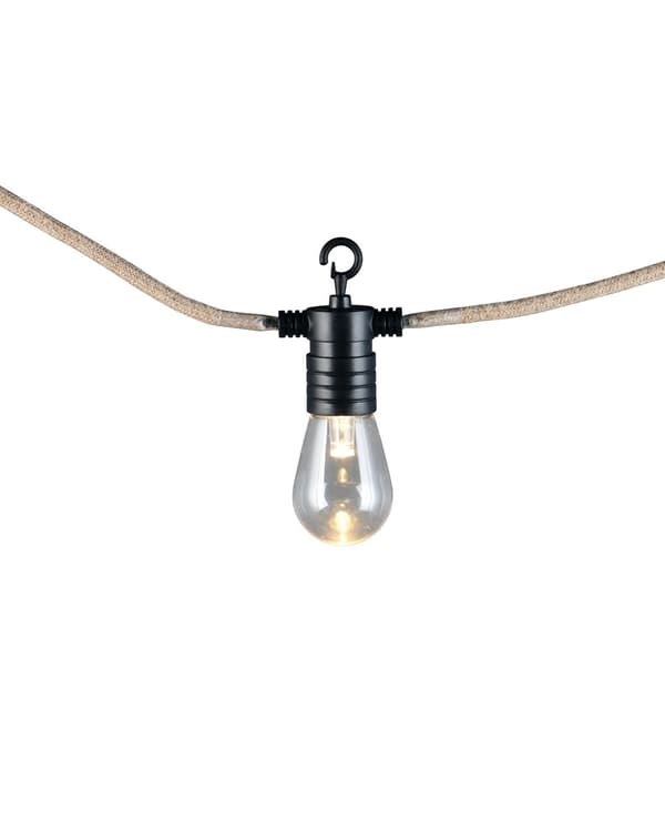 Rustik sort havelysguirlande 6 meter 8 LED-punkter 0.4W EMBER RL