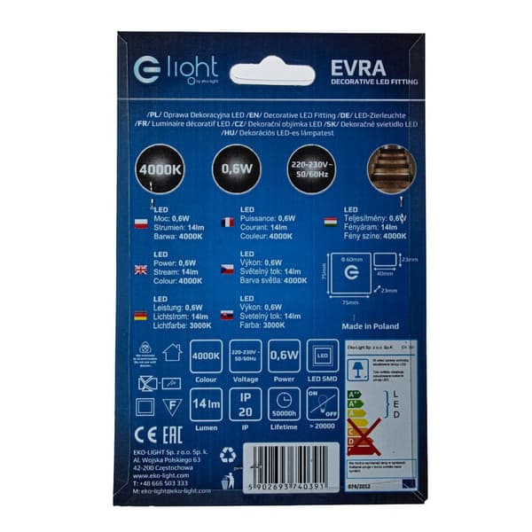 Trappbelysning 0.6W LED VERA EKS0391 Eko-Light