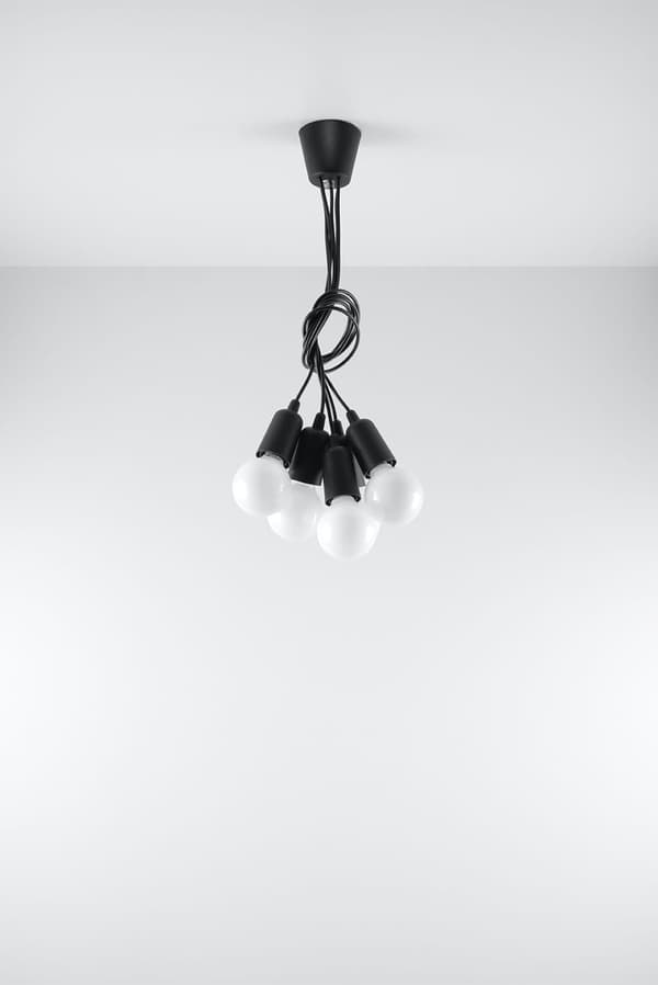 Lysekrone DIEGO 5 sort Sollux Lighting SL.0574