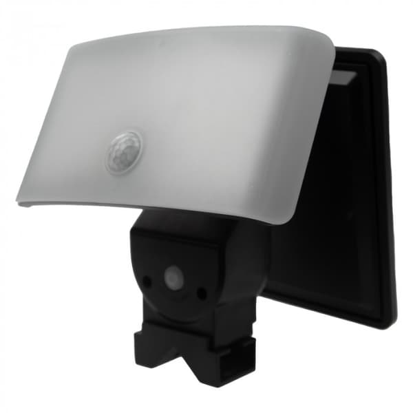 LED solcelleprojektør 0.2W PIR bevægelsessensor sort-hvid justerbart panel Ecolight