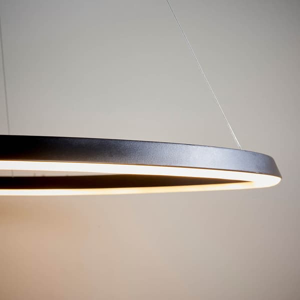 Moderne sort mat rund Ø80cm ring LED 43.5W STATEN Endon pendellampe