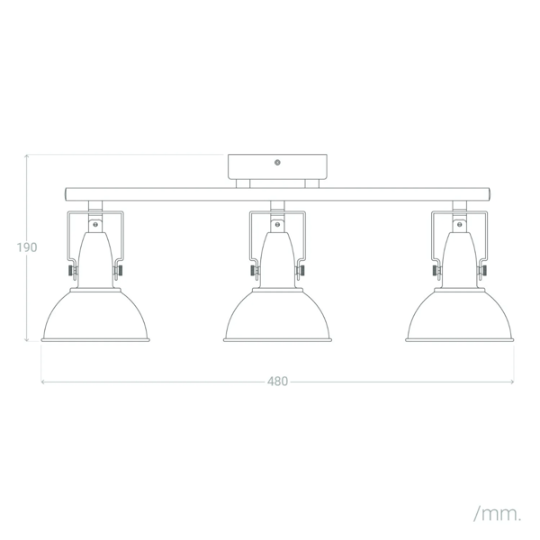 Retro Loft Sort Loftlampe 50cm 3xE14 Abruzzo Orte