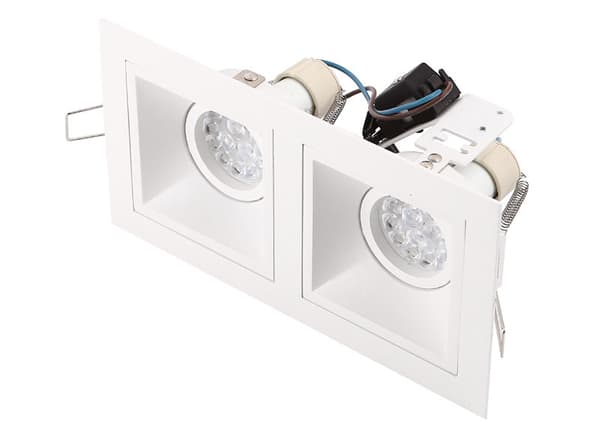 Indbygningsarmatur hvid rektangulær 2xGU10 50W HIT Maxlight
