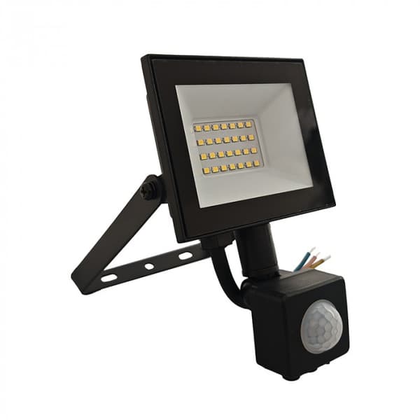 LED-projektør 20W PIR-sensor sort 6500K 1800lm IP54 Ecolight