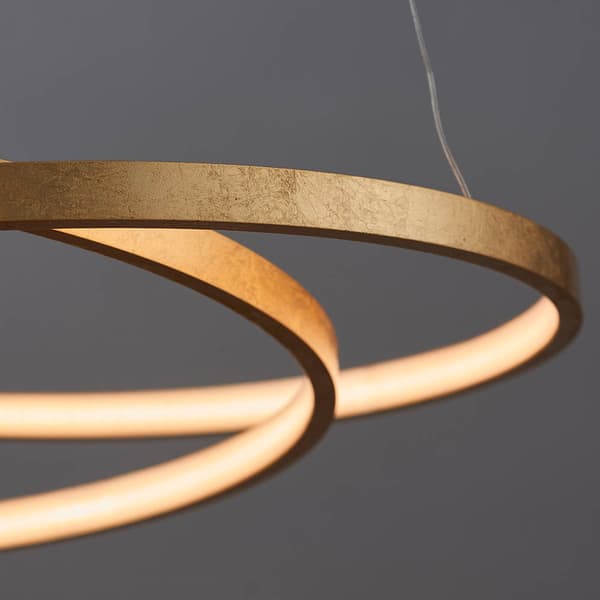 Modern guld LED-pendellampa med två ringar 31.5W SCRIBBLE Endon