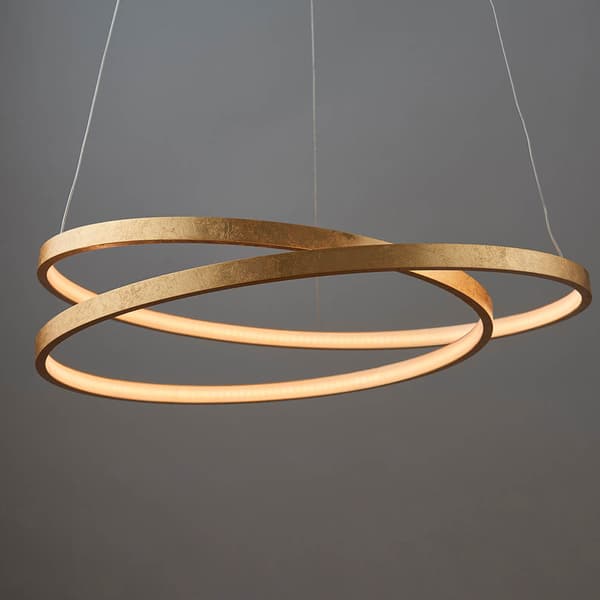 Moderne guld pendel to LED-ringe 31.5W SCRIBBLE Endon