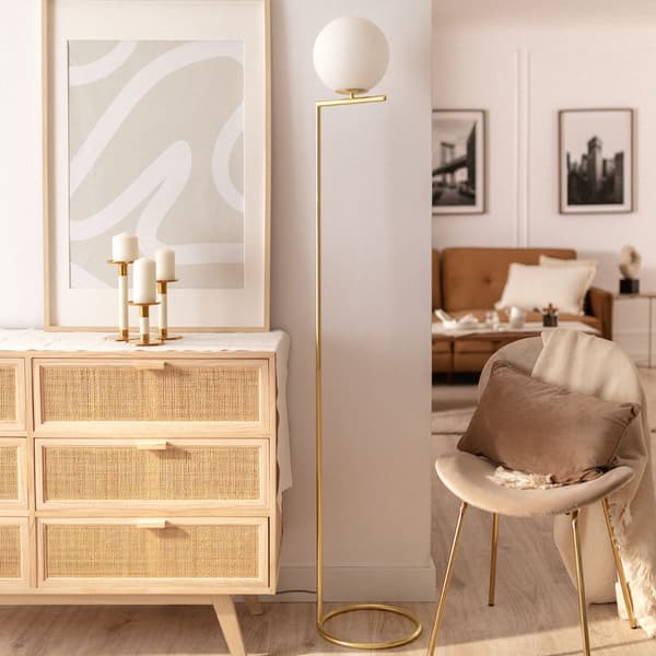 Golvlampa glaskula E27 Abruzzo Home