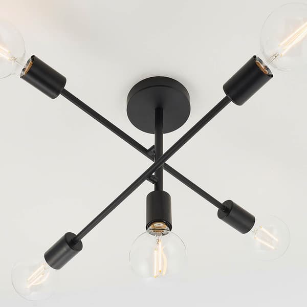 Loft-kattovalaisin mattamusta sticki 5xE27 40W STUDIO Endon