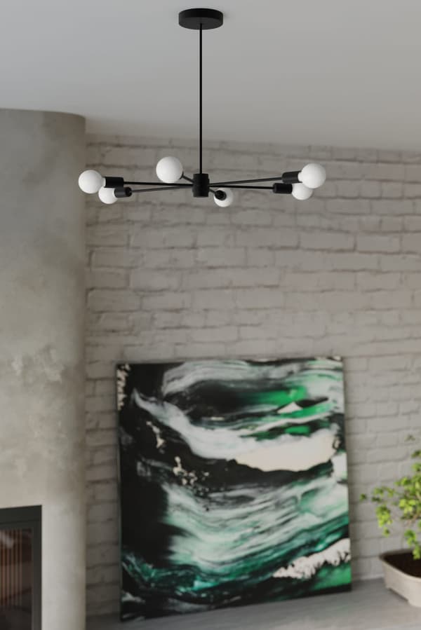 Lysekrone LANGO 5 sort Sollux Lighting model SL.1022