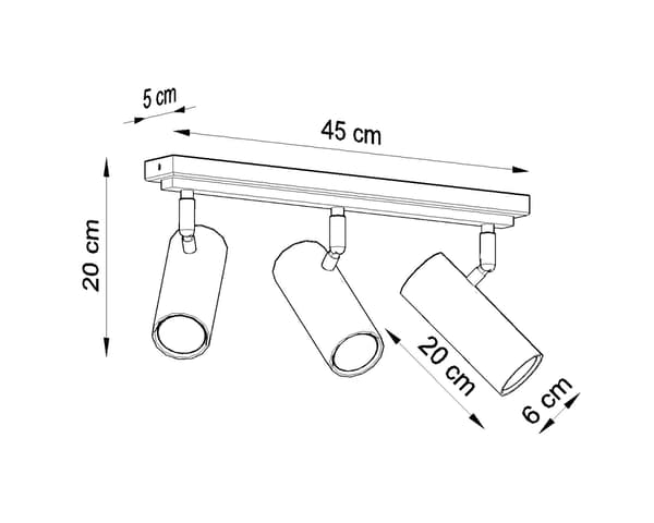 Loftlampe DIREZIONE 3 Hvid Sollux Lighting SL.0497