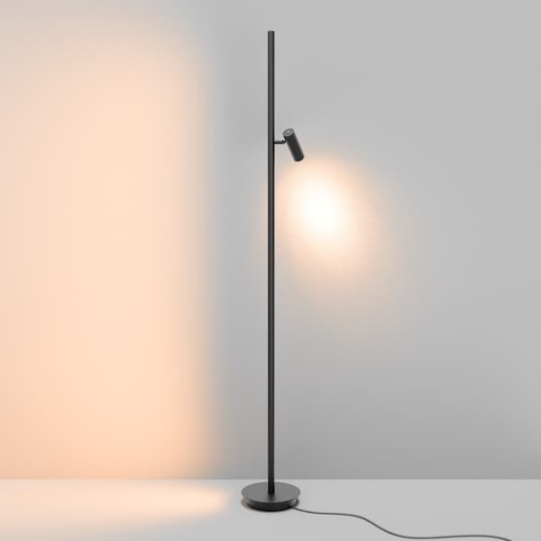 Moderne sort gulvlampe med LED-lysstick 14W THIN Maytoni