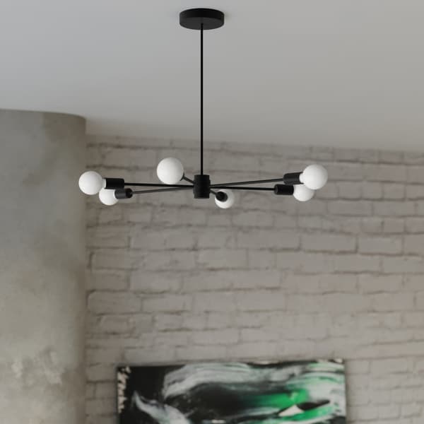 Lysekrone TEMBO 6 sort Pure Lume model PU.1023