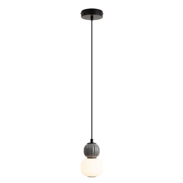 Moderne dobbelt pendellampe sort-mørkegrå riflet glas LED 5W MODERN Maxlight